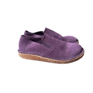 Birkenstock CALLAN Suede Leather Loafers Sz 38 L 7 M 5 Purple Slip On Shoes